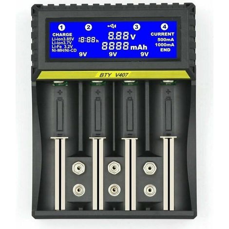 [NEVER USED] BTY407 Multifunctional Battery Charger for 18650 Li-ion/NiMH/NiCd/5AA/7AAA/9V Batteries