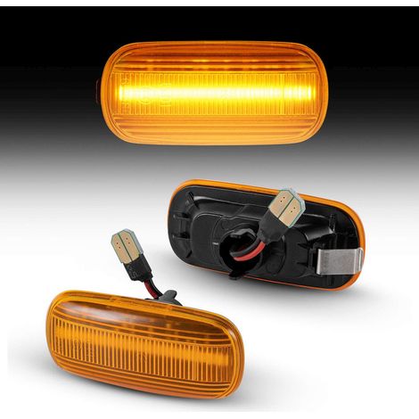 KIT 2 INDICATORI DI DIREZIONE LATERALI A LED COMPATIBILE CON AUDI A3 + Sportback  Tipo 8P  2003-2008  , VETRO GIALLO (1/5)
