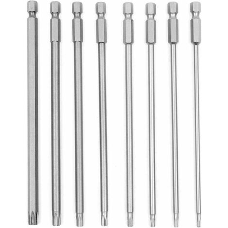 8pcs 150mm 6.35MM(1/4") Hex Shank T8-T40 S2 Steel Magnetic Head Torx Screwdriver Set (1/5)