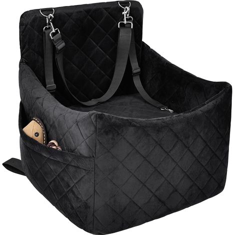 Siège auto rehausseur pour petit et moyen chien jusqu'à 15,9 kg, mousse à mémoire de forme, amovible, lavable et avec poches (1/5)