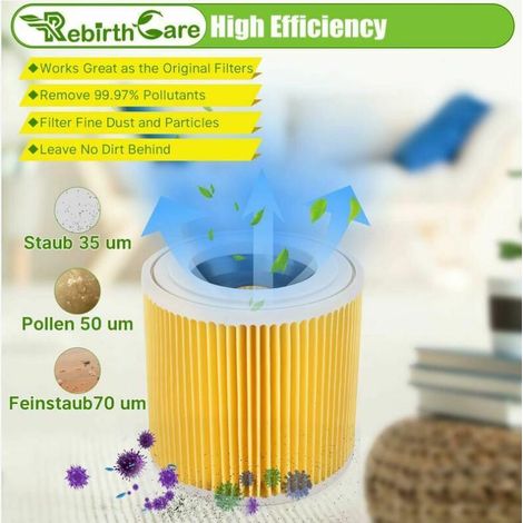 2 filtres à sac pour karcher wd3 Premium, wd2, wd3, wd3p, mv2, mv3 - filtre wd3 - accessoires de filtre de remplacement pour aspirateur k228rcher 6.414-552.0 / 64145520 (1/4)
