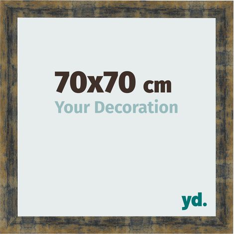 yd. - Cadre photo 70x70 - Bleu Or Melange - MDF - Pisa (1/5)