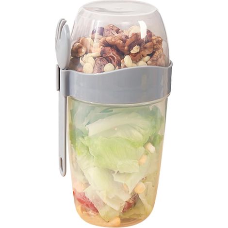 Vasetto per yogurt da viaggio, 870 ml, contenitore per muesli o farina d'avena, vasetto robusto per la preparazione dei pasti, ideale per la colazione, l'ufficio, la scuola o il viaggio. (1/5)