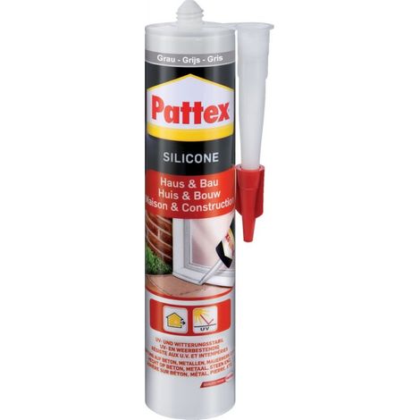 Pattex Silicono edificio 300ml, gris (por 6)