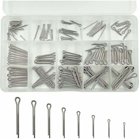 150 Pièces Goupilles Fendues en Acier Inoxydable Goupilles Fendues de Sécurité Fixations Mécaniques 15 Goupilles Fendues en Métal de Différentes Tailles Avec Boîte D'assortiment,Adélala,de (1/4)