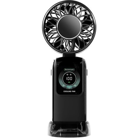 Ventilateur portable silencieux 3600 mAh. puissant et silencieux. en ABS. idéal pour la chambre. le bureau et l'école (noir). (1/5)