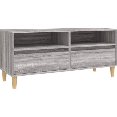 Mueble TV multimedia estantería para televisión buffet para televisión comedor salón dormitorio sonoma 100 x 34,5 x 44,5 cm madera contrachapada gris 020028322 (1/5)