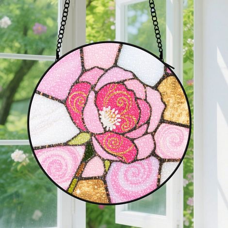 Suspension en vitrail, attrape-soleil unique élégant coloré, décoration intérieure fenêtre, cadeau Noël, Anniversaire pour femme, homme, sœur 30 cm (1/5)