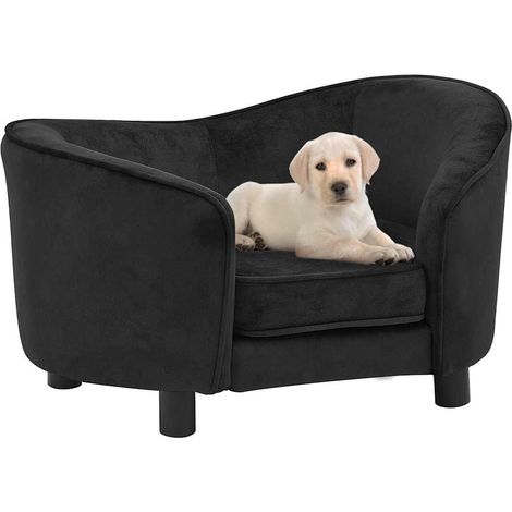 Canapé chien noir, 69 x 49 x 40 cm, peluche (1/5)