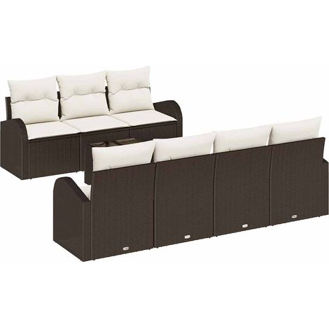 Maison Exclusive - Gartensofa-set Braun 55 x 55 x 37 cm Poly-Ratt