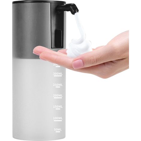 Dispenser automatico di sapone schiumogeno da 350 ml con sensore a infrarossi, dispenser di sapone schiumogeno senza contatto, a batteria, dispenser di sapone da tavolo a infrarossi, adatto per case, (1/5)