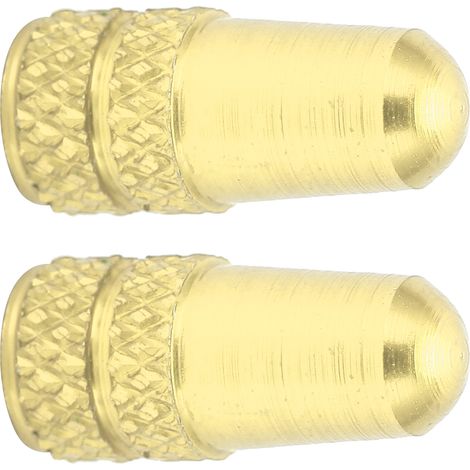 Lot de 2 bouchons de valve Presta pour vélo, en alliage d'aluminium, couleur or. (1/5)
