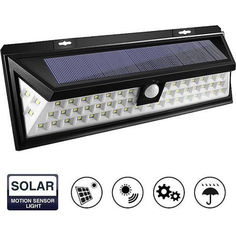 54-LED-Solar-Wandleuchte für den Außenbereich mit Bewegungsmelder – wasserdicht – Weitwinkel (1/4)