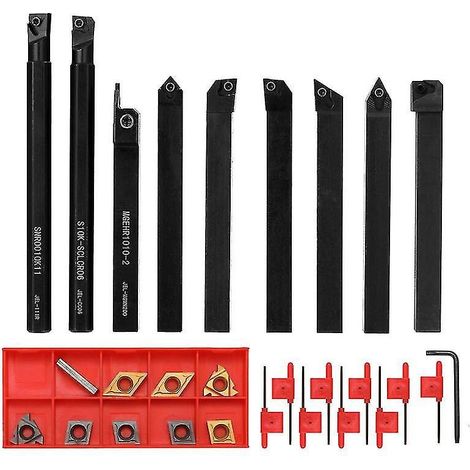 9-teiliges Hochhartdrehwerkzeugset Metallfräser CNC-Drehmaschine mit 10 mm Klingenschlüssel