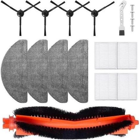 Pièces de rechange pour aspirateur robot Honiture V8 Pro et Lubluelu L20 : brosse latérale principale, filtre HEPA et lingette de nettoyage. (1/5)