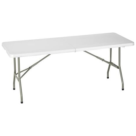 Table pliante rectangulaire avec poignée ALIZEE L 182 x H 74 x P 75 cm blanche - Maxiburo (1/3)