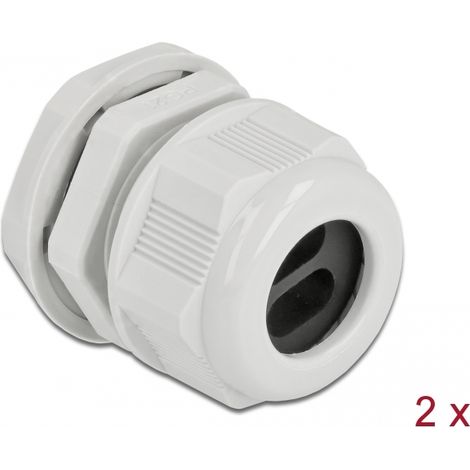 Delock Prensaestopas PG21 para cable plano con dos entradas de cable gris 2 piezas