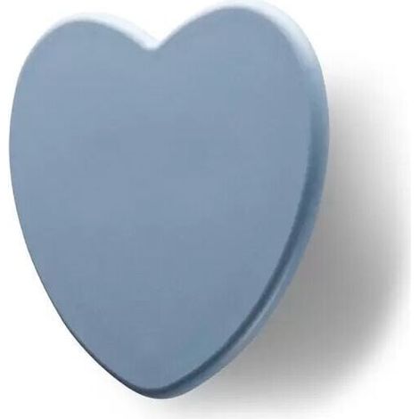 Maniglia a forma di cuore azzurra in groffato fine 84x97x26mm - 312 Cuore (1/2)
