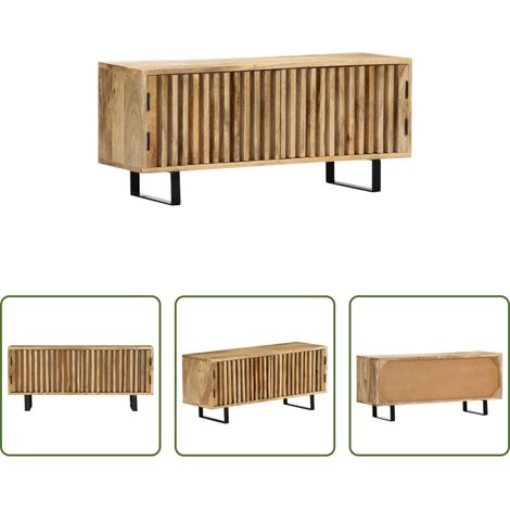 Armoire hi-fi - Meuble TV 90x30x40 cm Bois de manguier massif (1/5)