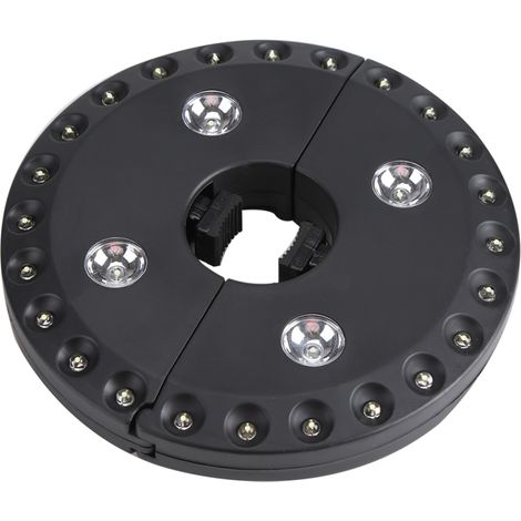 Ombrellone da esterno con 28 LED, per giardino/patio/campeggio (nero)