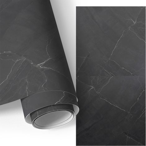 Möbelfolie - Klebefolie für Möbel - Selbstklebende - Deko-Folie für Küche Schrank Tisch & Fensterbank - Schwarzer Marmor 50x100 cm