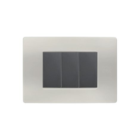 Placca Flexa Tecnopolimero Polvere 3 Moduli Simon Urmet 11803.PV
