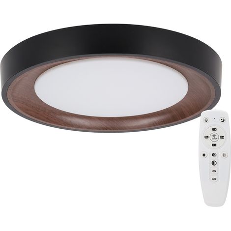 Dekorative LED-Deckenleuchte, 30 W, CCT 3000–6000ºK (Einstellbar Lichtton), Fernbedienung, schwarzes Finish