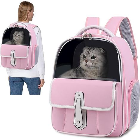 Sac à Dos pour Chat et Chiens, Sac à Dos de Transport Respirant pour Animaux de Compagnie,Sac à Dos de Transport pour Chien avec Coussin Amovible,Poches de Rangement,pour Voyage, Camping (1/5)