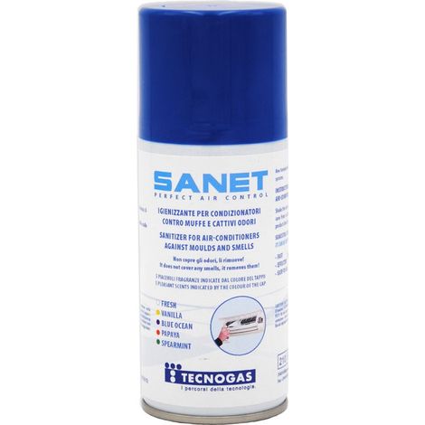 SANET blu ocean - bomboletta spray 150 ml - sanificante rinfrescante profumato - igienizzante per condizionatori 00000011619