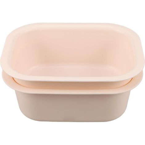 2 Pièces Bassine en Plastique Rectangulaire, Blanc (1/5)