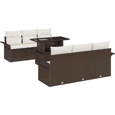 Maison Exclusive - Garten-Sofa-Set mit Kissen mit Speicher 7 pcs