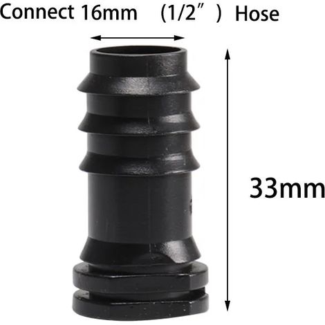 (Bouchon 16 mm) 2 raccords de tuyau PE 16 mm pour système d'irrigation goutte à goutte de jardin, raccords en T et coudes. (1/5)