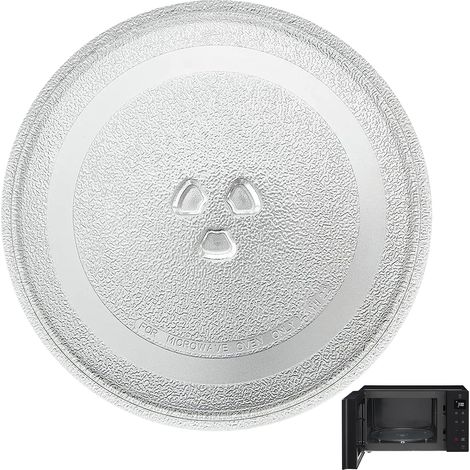 Assiette tournante universelle en verre de 24,5 cm - Pour micro-ondes - Avec 3 fixateurs - Plateau tournant universel pour micro-ondes (1/5)