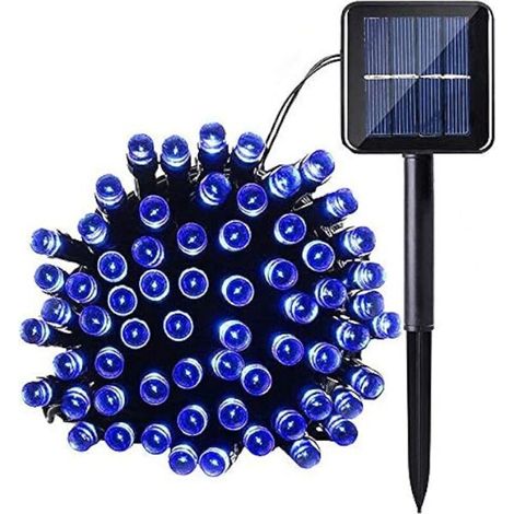 Bardusch - 7M 50LED Guirlandes Lumineuses Solaires Exterieure Étanche 8 Modes Bleu Lumière Guirlande pour Jardin Terrasse Balcon Fenêtre Clôture Arbre Noël Mariage Fairy Lights Lumineuse Décoration
