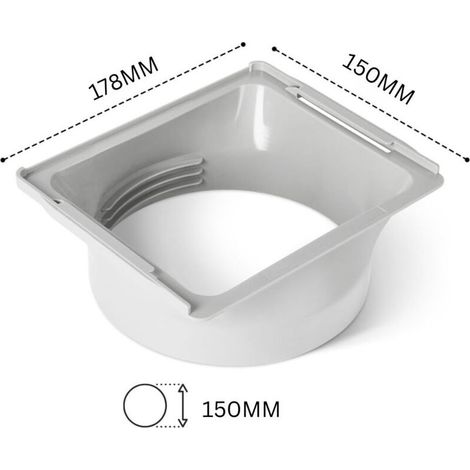 Raccord carré pour tuyau d'évacuation de climatiseur portable 150 mm, compatible avec l'orifice d'évacuation du climatiseur AA02