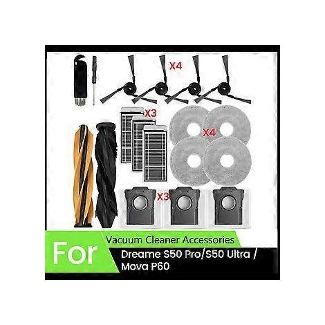 Accessoires pour aspirateurs Dreame S50 Pro/S50 Ultra / Mova P60 : brosse principale, filtres, sacs à poussière, lingettes de nettoyage (1/5)
