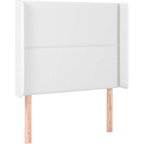 Maison Exclusive - Kopfteil mit Ohren Weiß 103x16x118/128 cm Kuns (1/5)