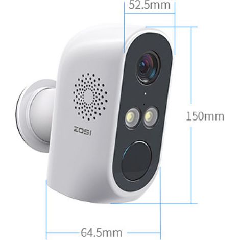 Wiederaufladbare WLAN-Überwachungskamera mit Akku, Ton- und Lichtalarm, Nachtsicht, kostenlose App (1/5)