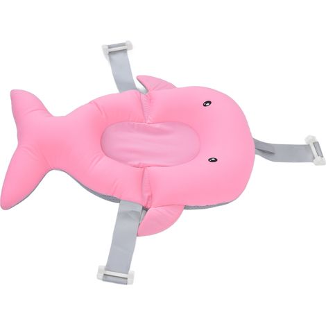 Coussin de bain pour bébé avec système de rotation à 3 positions et drainage rapide, pour nouveau-né de 0 à 6 mois, rose. (1/5)