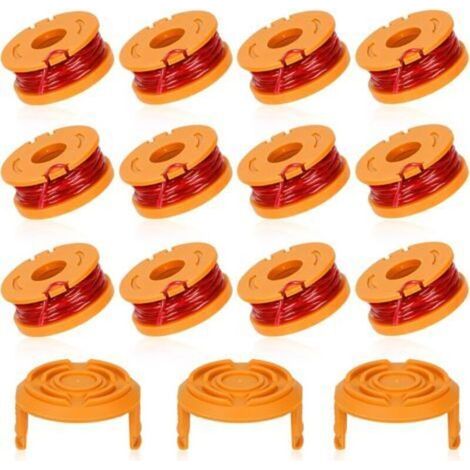 Pack of 12 spools of 3m Ø1.65mm trimmer line – Compatible with WORX WA0010, easy replacement