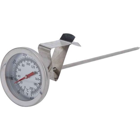 Termometro da Cucina in Acciaio Inox con Sonda 20 cm e Clip, Design Elegante per Frittura e Liquidi Caldi (1/5)