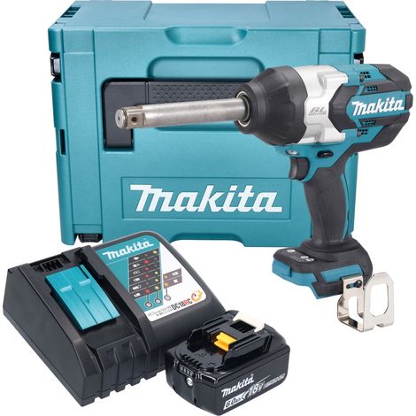Atornillador de impacto a batería Makita DTW 1005 RG1J 18 V 1360 Nm 3/4" sin escobillas + 1 batería de 6,0 Ah + cargador + Makpac