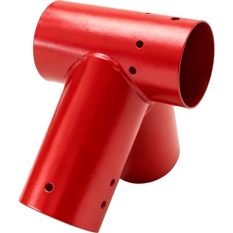 Raccord pour balançoire, Forme en A, Angle 100°, pour Poteau Rond Ø100 mm, Acier thermolaqué, Rouge (1/5)