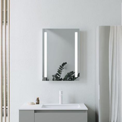 Signature Violet Front-Lit LED Bathroom Mirror with Demister Pad 800mm H x 600mm W (1/4)