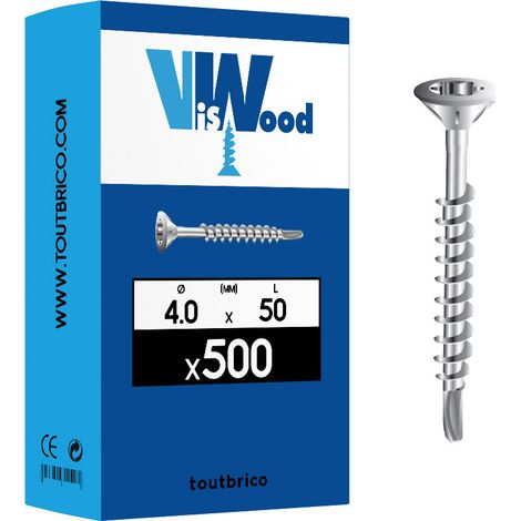 Vis autoperceuse en acier zingué blanc à tête fraisée Torx - VISWOOD - 4 - 50
