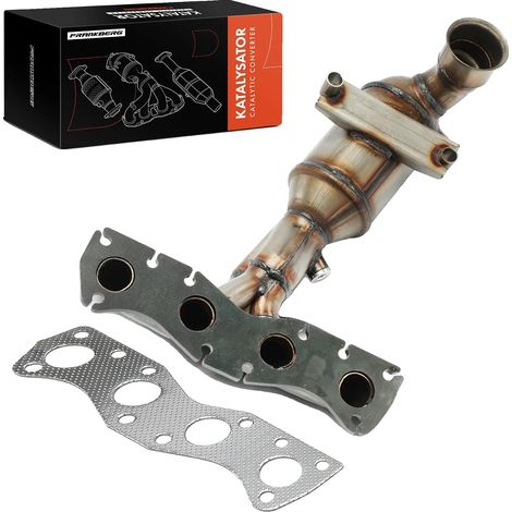 Colector de escape con catalizador, acero inoxidable, norma de emisiones Euro 5, compatible con modelos Citroën y Peugeot, múltiples números de pieza intercambiables, optimizado para la eficiencia del (1/5)