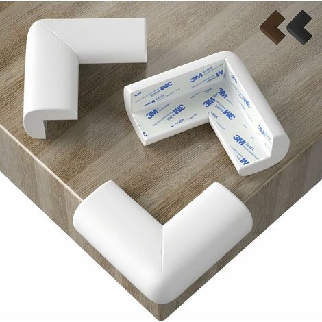 20 Rubber Corner Protectors - Large Cushion for Maximum Baby Protection - Table Corner Protector - with Pre-Attached 3M Double Sided Adhesive - Certified Product (White)