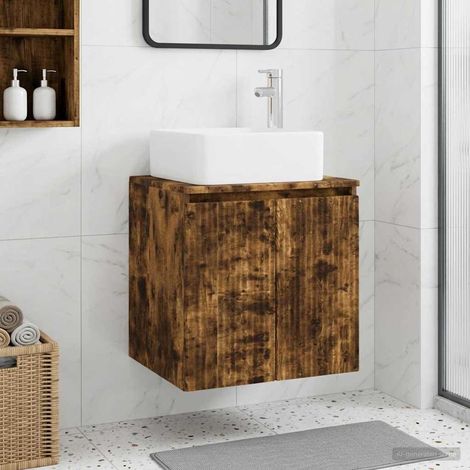 vidaXL Mobile Lavabo da Parete Rovere Fumo 49,5 x 41 x 63 cm