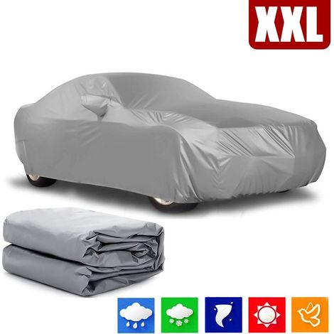 Housse de voiture, housse de garage complète, housse de voiture imperméable pour garage, anti-poussière, protection contre la neige, housse complète pour voiture, garage, housse hiver/été, taille moye (1/5)
