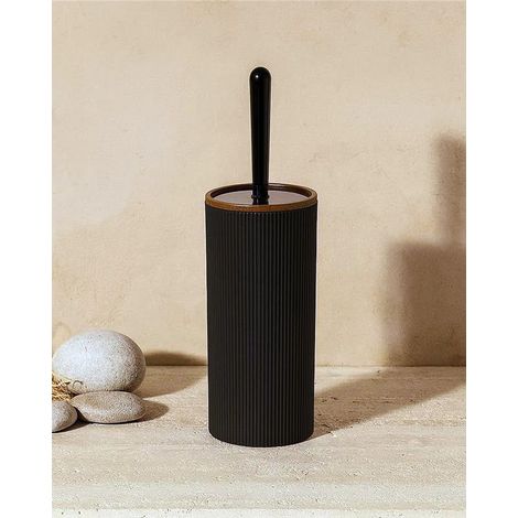 Portascopino a pavimento in plastica nero London
